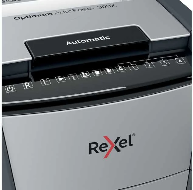 Automatinis dokumentų naikiklis Rexel Optimum Autofeed 300X, 4x25mm, P4, 60l