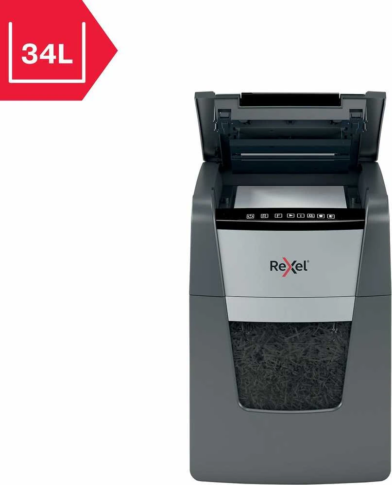 Automatinis dokumentų naikiklis Rexel Optimum Autofeed 100X, 4x28mm, P4, 34l