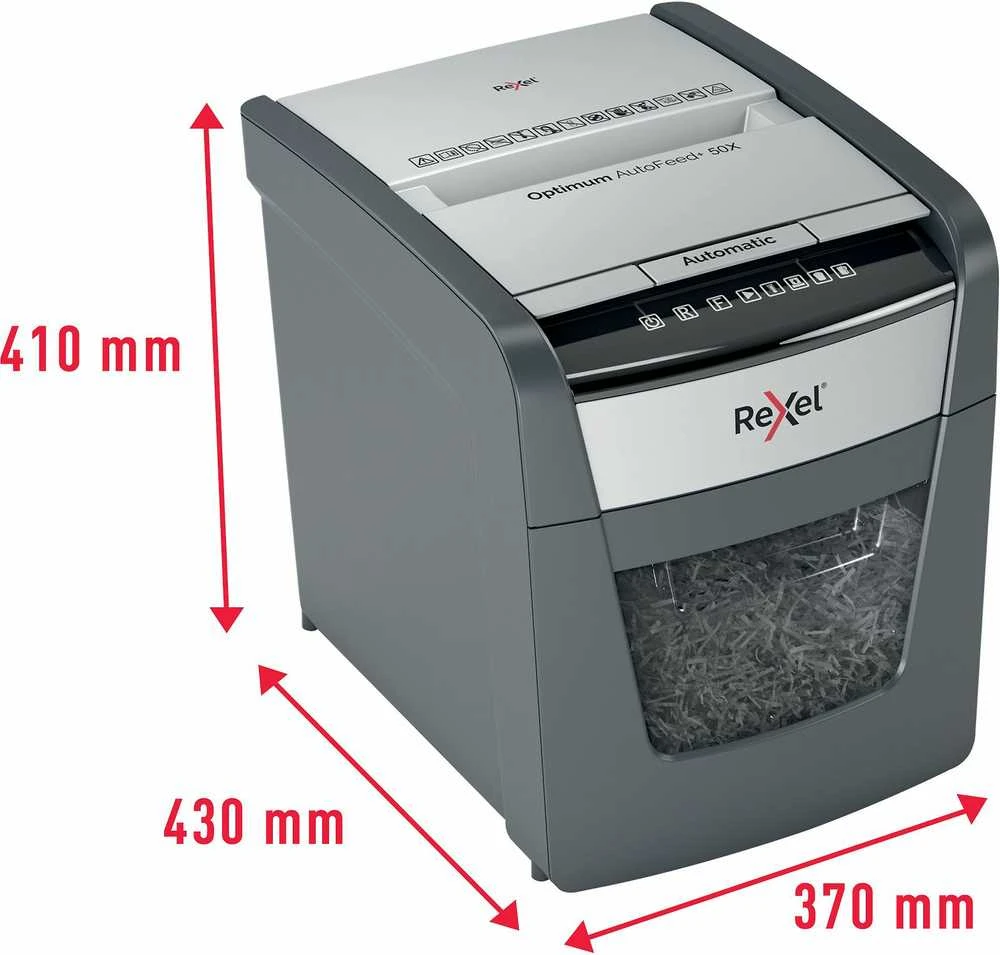 Automatinis dokumentų naikiklis Rexel Optimum Autofeed 50X, 4x28mm, P4, 20l