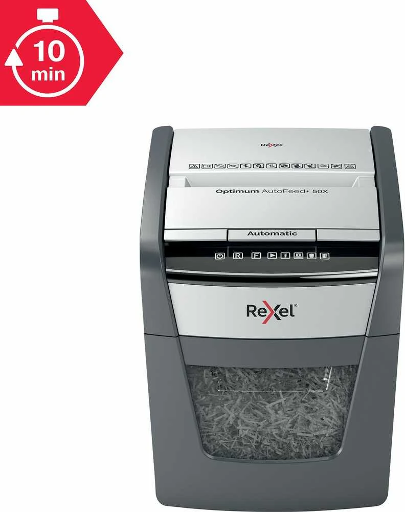 Automatinis dokumentų naikiklis Rexel Optimum Autofeed 50X, 4x28mm, P4, 20l