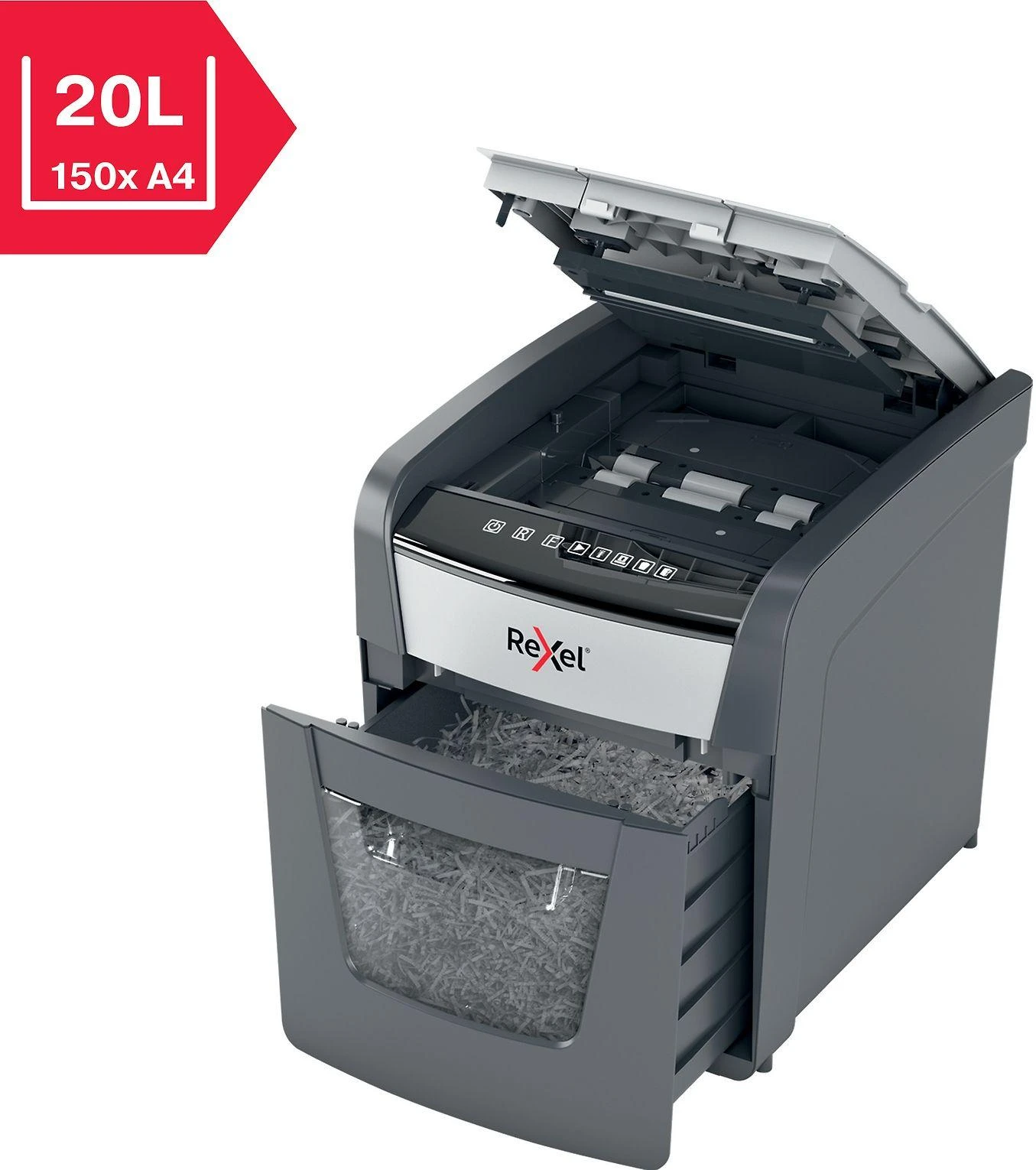 Automatinis dokumentų naikiklis Rexel Optimum Autofeed 50X, 4x28mm, P4, 20l