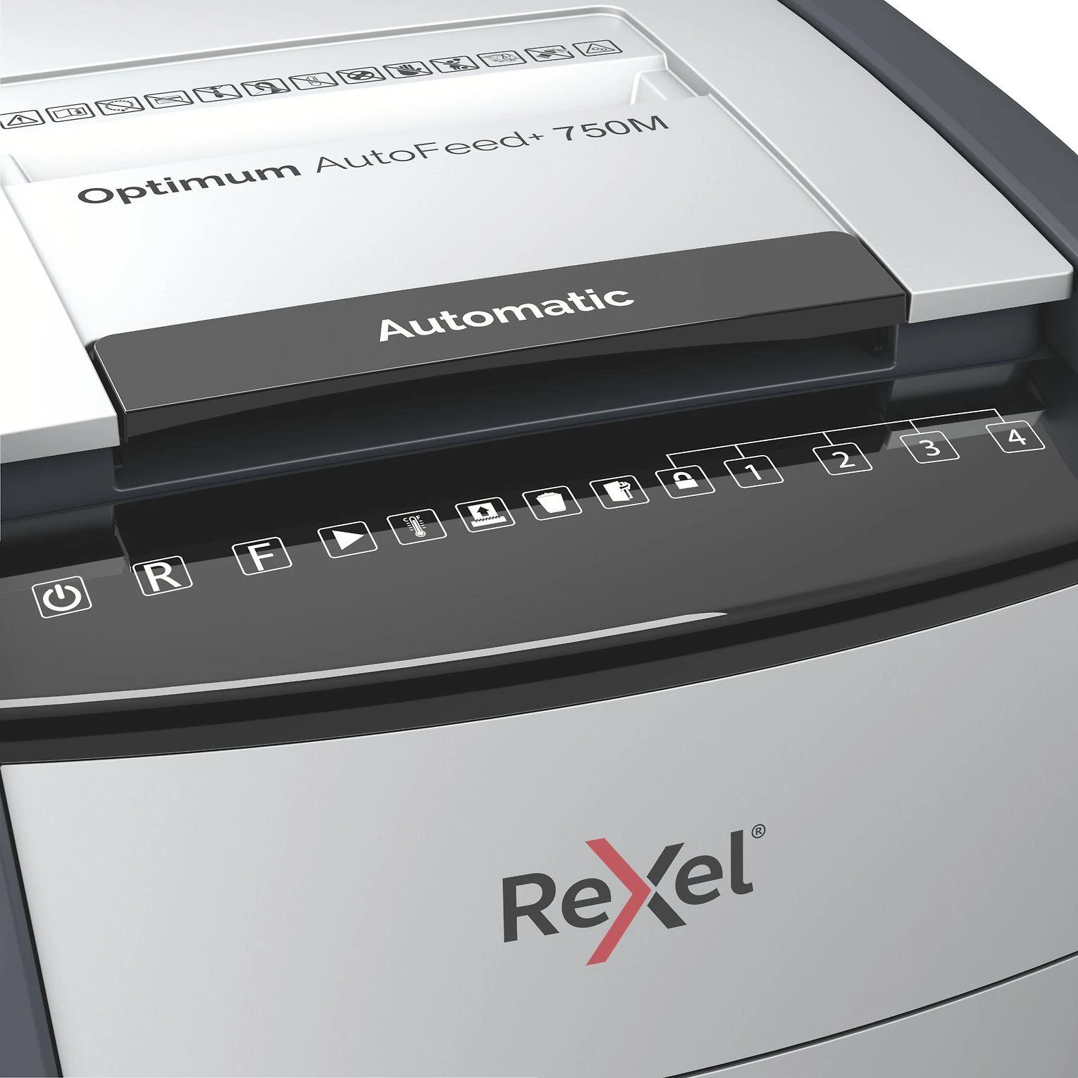 Rexel 750M smulkintuvo valdymo panelė