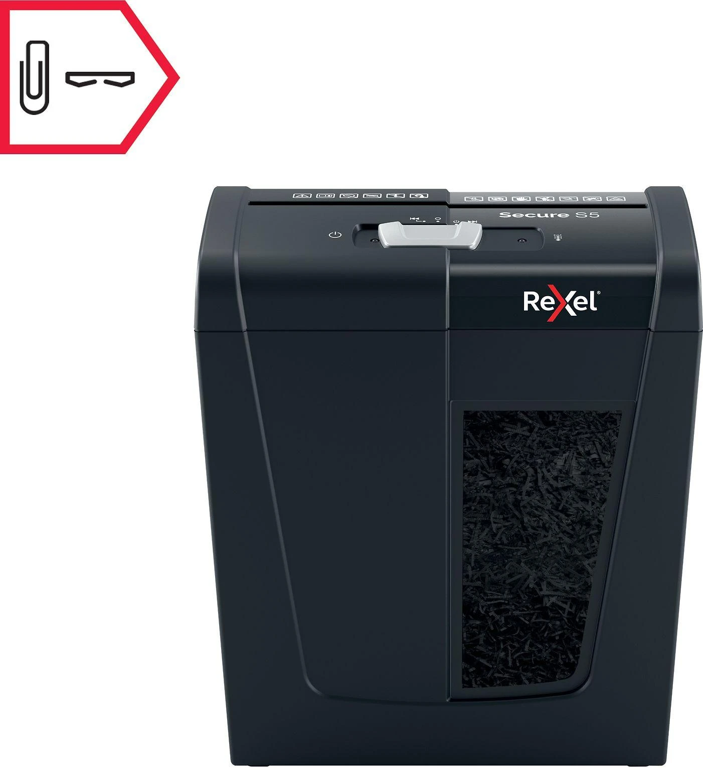 Dokumentų naikiklis Rexel Secure S5 Strip P2, 5 lapai, 10L
