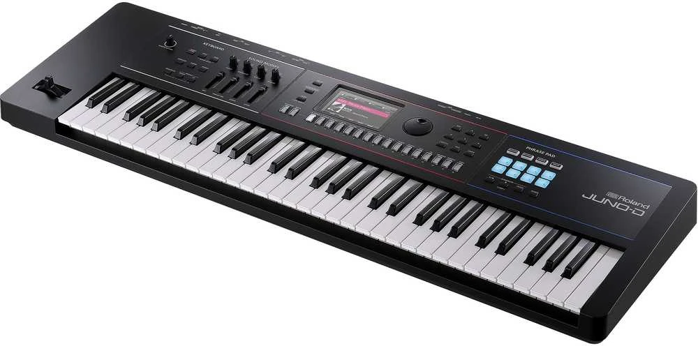 Roland Juno-D6 -syntetisaattori, musta