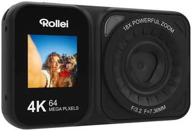 „Rollei“ – „Compactline“ dviejų ekranų skaitmeninė kamera – 64 MP – 4K