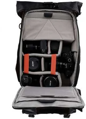 „Rollei Fotoliner Ocean Rolltop“ fotoaparato kuprinė, juoda