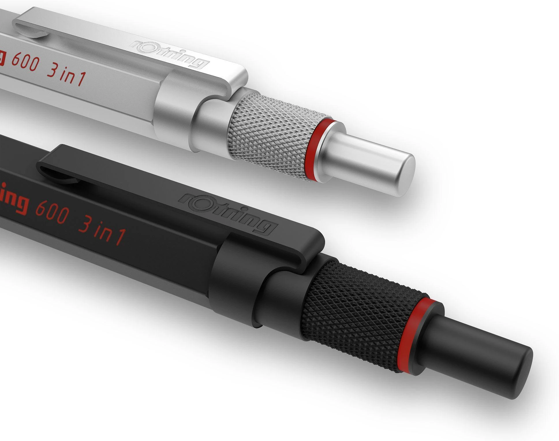 "Rotring 600 3in1" daugiafunkcinis rašiklis su rašikliu ir mechaniniu pieštuku, juodas