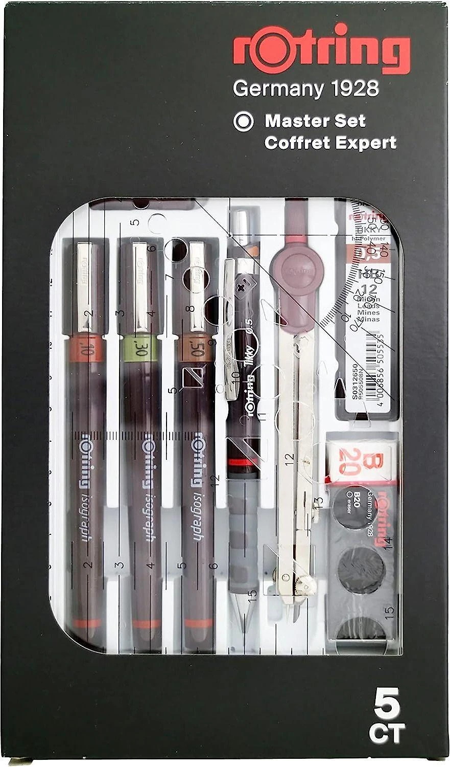 Rotring Master SET Rapitografai (izografai) 0.1 / 0.3 / 0.5 - S0699420