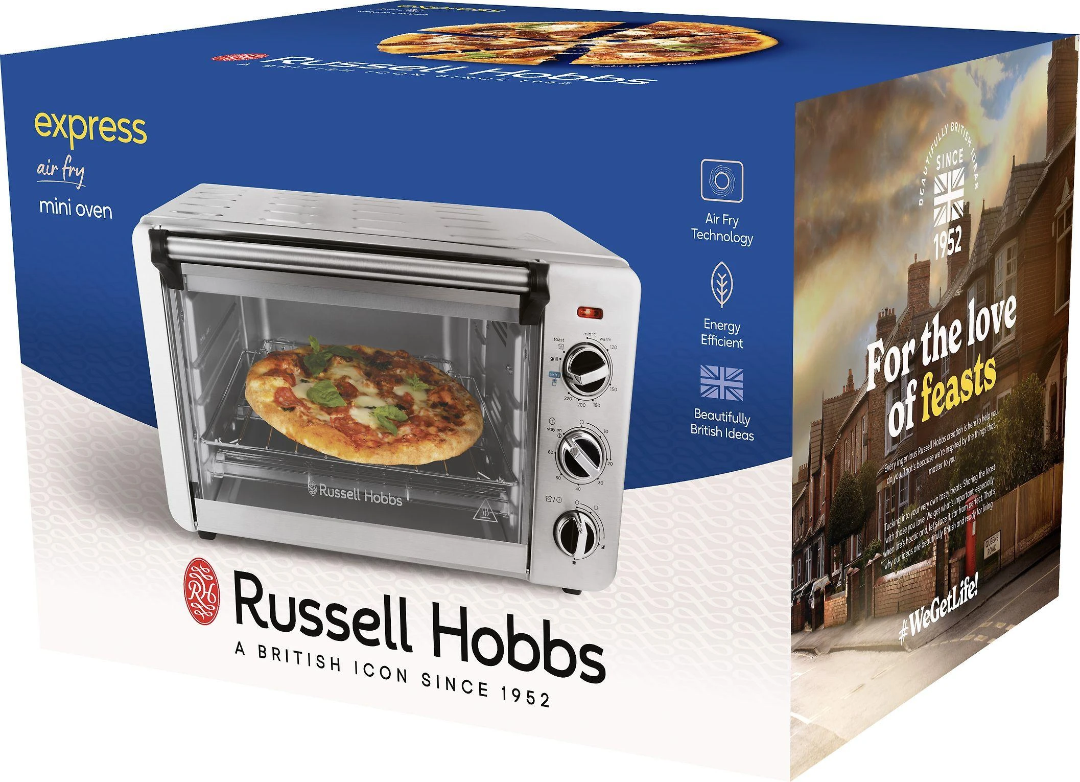 Elektrinė krosnelė Russell Hobbs Express Airfry mini orkaitė ir friziukas