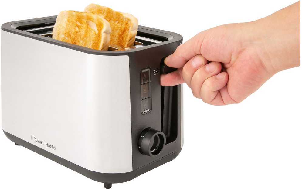 Russell Hobbs – Heaton šlifuoto 2 riekelių skrudintuvas – šlifuoto nerūdijančio plieno ir juodos spalvos