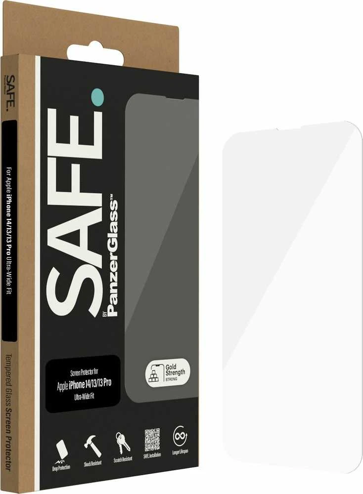 Panzer Glass SAFE iš PanzerGlass ekrano apsauga Apple iPhone 14 | 13 | 13 Pro | Itin platus pritaikymas | PanzerGlass