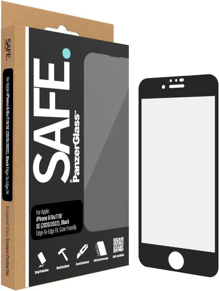 Panzer Glass SAFE. Apple iPhone 6/6s/7/8/SE 2020 Case Friendly, Juodas