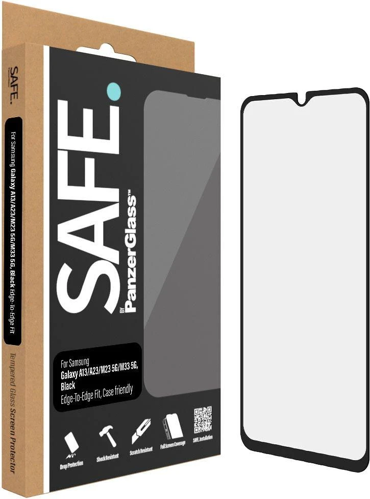 Panzer Glass SAFE by PanzerGlass Apsauginis stiklas Samsung Galaxy A13 / A23 / M13 / M23 5G / A23 5G - with Juodas Frame