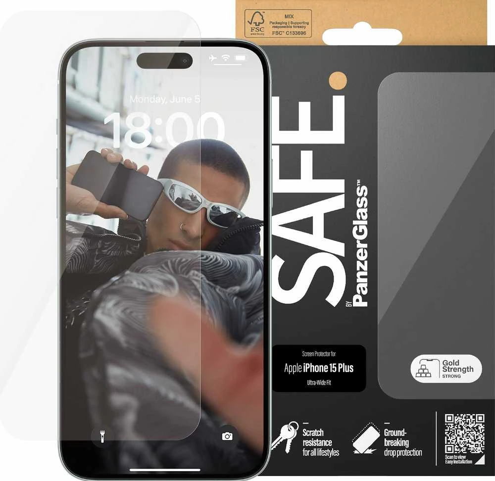 Panzer Glass PanzerGlass | SAUGU | Ekrano apsauga | Apple | iPhone 15 PLUS | Stiklas | Išvalyti | Itin platus pritaikymas