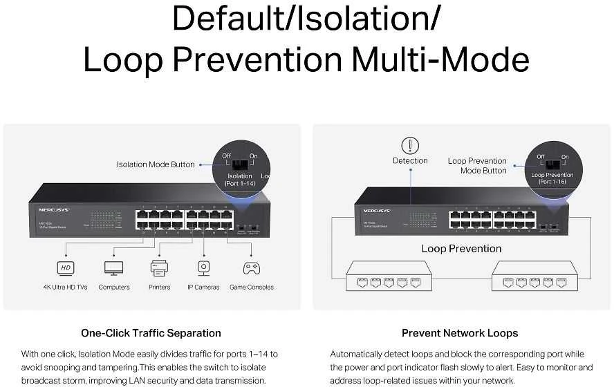 Šakotuvas Mercusys MS116GS Network Switch Juodas