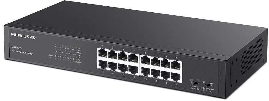 Šakotuvas Mercusys MS116GS Network Switch Juodas