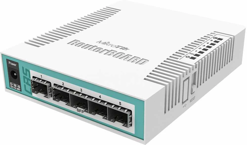 Maršrutizatorius MIKROTIK CRS106-1C-5S komutatorius 1x RJ45 1000Mb/s 6x SFP