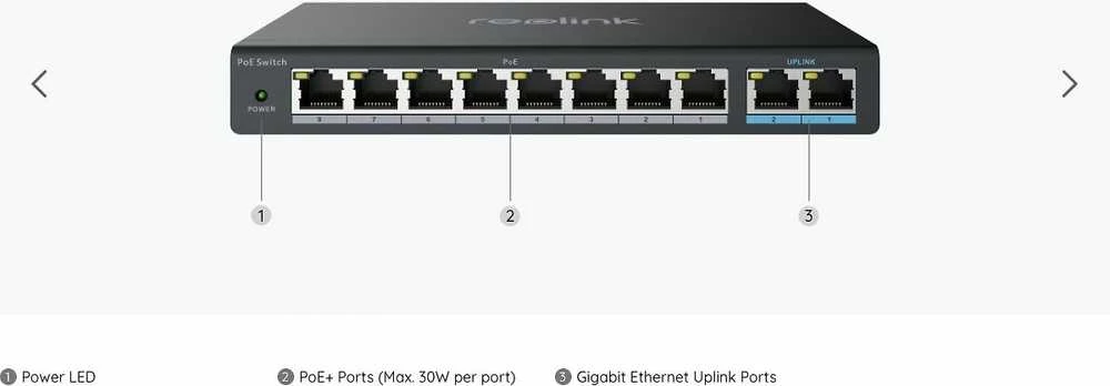 POE SWITCH Reolink RLA-PS1 Juodas