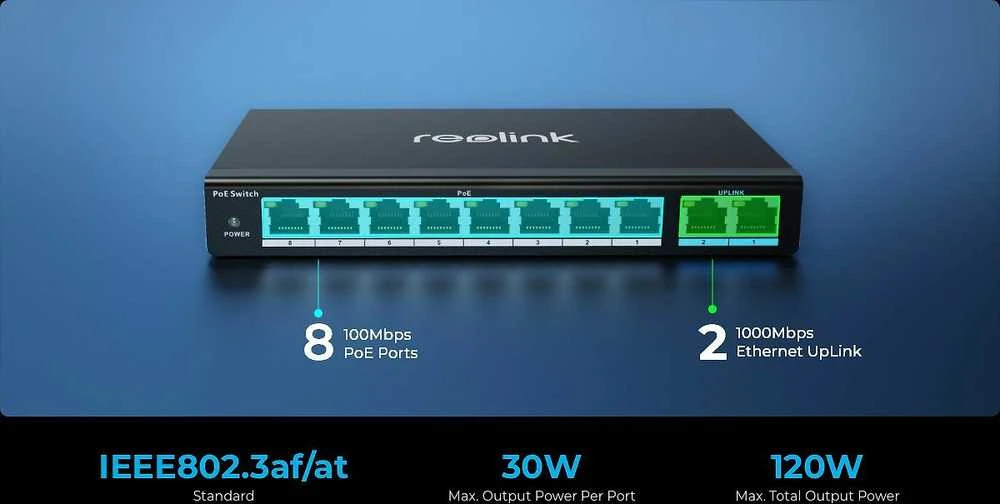 POE SWITCH Reolink RLA-PS1 Juodas