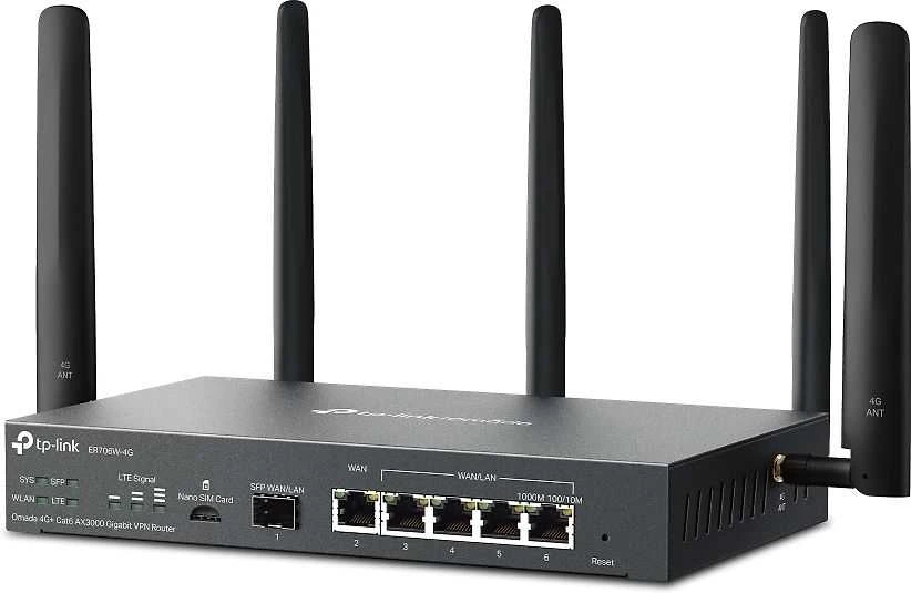 TP-LINK | Omada 4G+ Cat6 AX3000 Gigabit VPN Maršrutizatorius | ER706W-4G | 802.1q | 10/100/1000 Mbit/s | Mesh Support Yes | MU-MiMO Yes | Antenna type Detachable | 60 mėn.