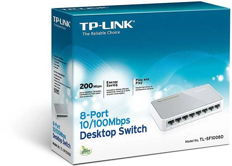 Šakotuvas TP-LINK 8 prievadų 10/100 Mbps komutatorius darbalaukio