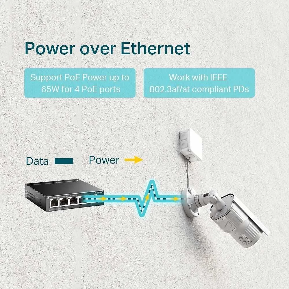 Šakotuvas TP-LINK TL-SG1005P V2 -5-porttinen kytkin