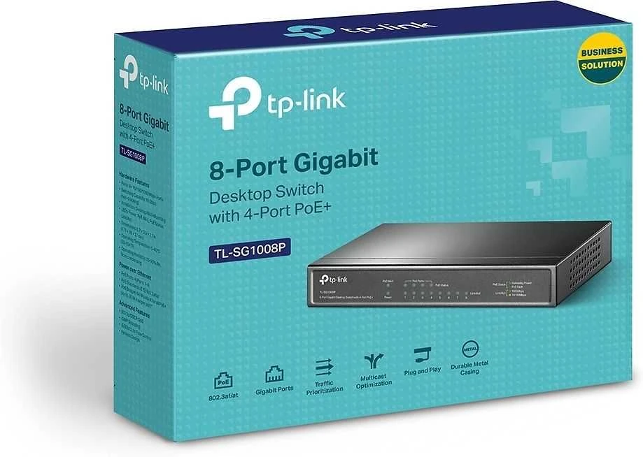 Šakotuvas TP-LINK TL-SG1008P V4 -8-porttinen kytkin