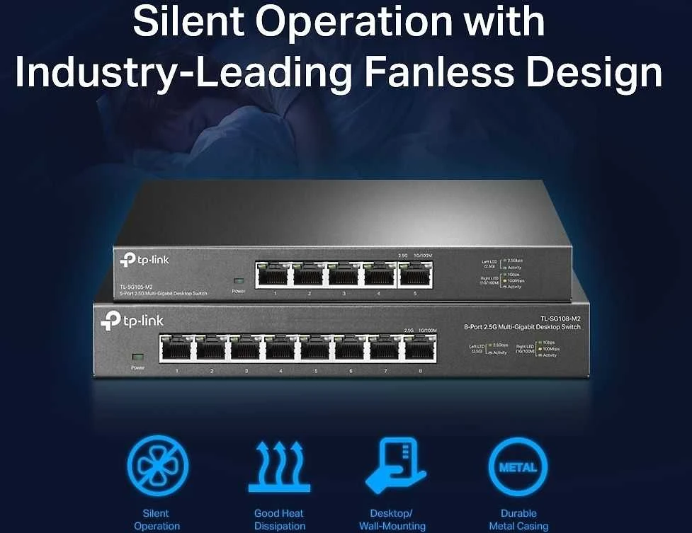 Šakotuvas TP-Link TL-SG105-M2 2.5 Gigabit 5-porttinen kytkin