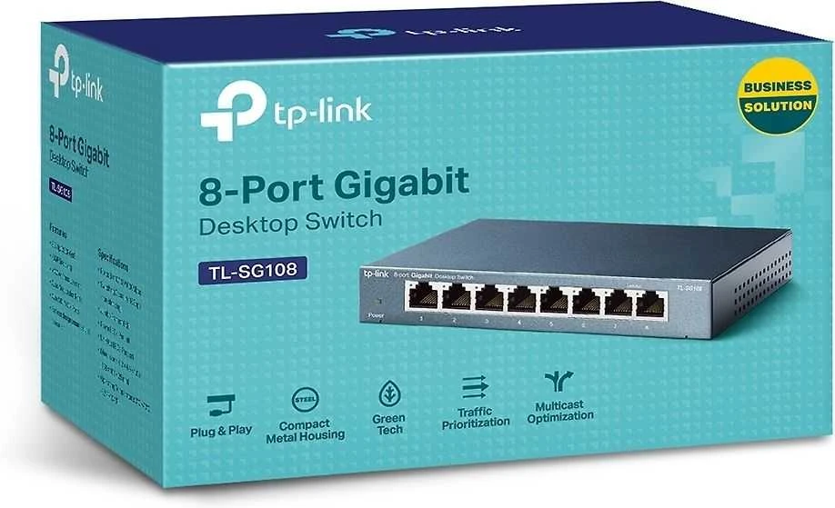 Šakotuvas TP-LINK TL-SG108 -8-porttinen kytkin
