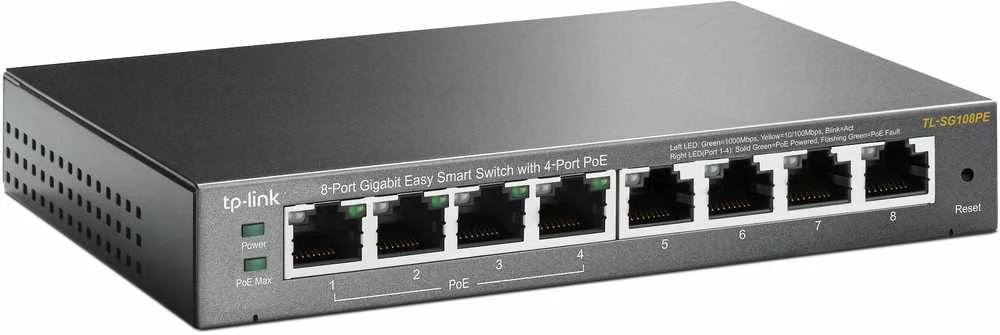 Šakotuvas TP-LINK TL-SG108PE -8-porttinen kytkin
