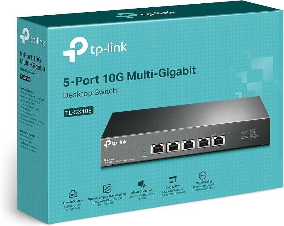 Šakotuvas TP-LINK TL-SX105 -5-porttinen Multi-Gigabit -kytkin