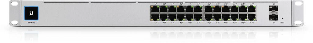 Maršrutizatorius UBIQUITI USW-Pro-24-POE UniFi komutatorius, 24 x 400 W, 24 gigabito RJ45 prievadai, 2 SFP+ prievadai, PoE++