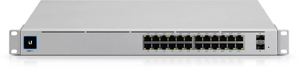 Maršrutizatorius UBIQUITI USW-Pro-24-POE UniFi komutatorius, 24 x 400 W, 24 gigabito RJ45 prievadai, 2 SFP+ prievadai, PoE++