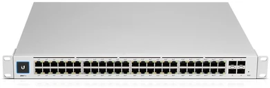 Šakotuvas UBIQUITI USW-PRO-48-POE UniFi komutatorius, 48 x 600 W, 48 gigabito RJ45 prievadai, 4 SFP+ prievadai, PoE++
