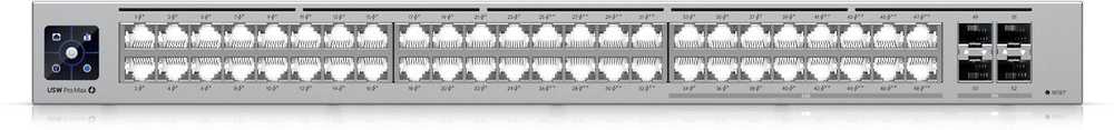 Šakotuvas UBIQUITI USW-Pro-Max-48-PoE jungiklis eterinis apšvietimas 16x RJ45 2.5Gbps 32x RJ45 1000Mbps 4x SFP+ L3 720W PoE