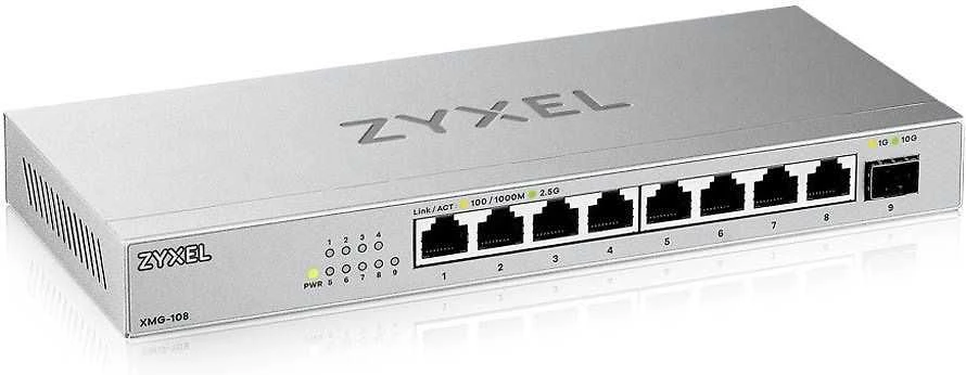 Šakotuvas ZYXEL XMG-108 8 PORTS 2,5G + 1 SFP+ DESKTOP MULTIGIG UNMANAGED SWITCH (2Y WARRANTY)