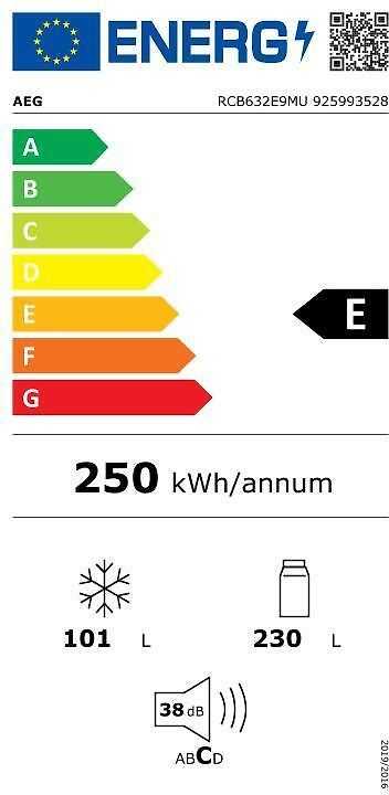Šaldytuvas AEG RCB632E9MU 6000-sarjan jääkaappipakastin, teras