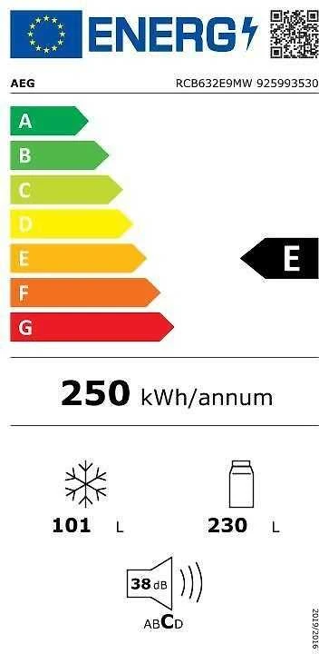Šaldytuvas AEG RCB632E9MW 6000-sarjan jääkaappipakastin, valkoinen
