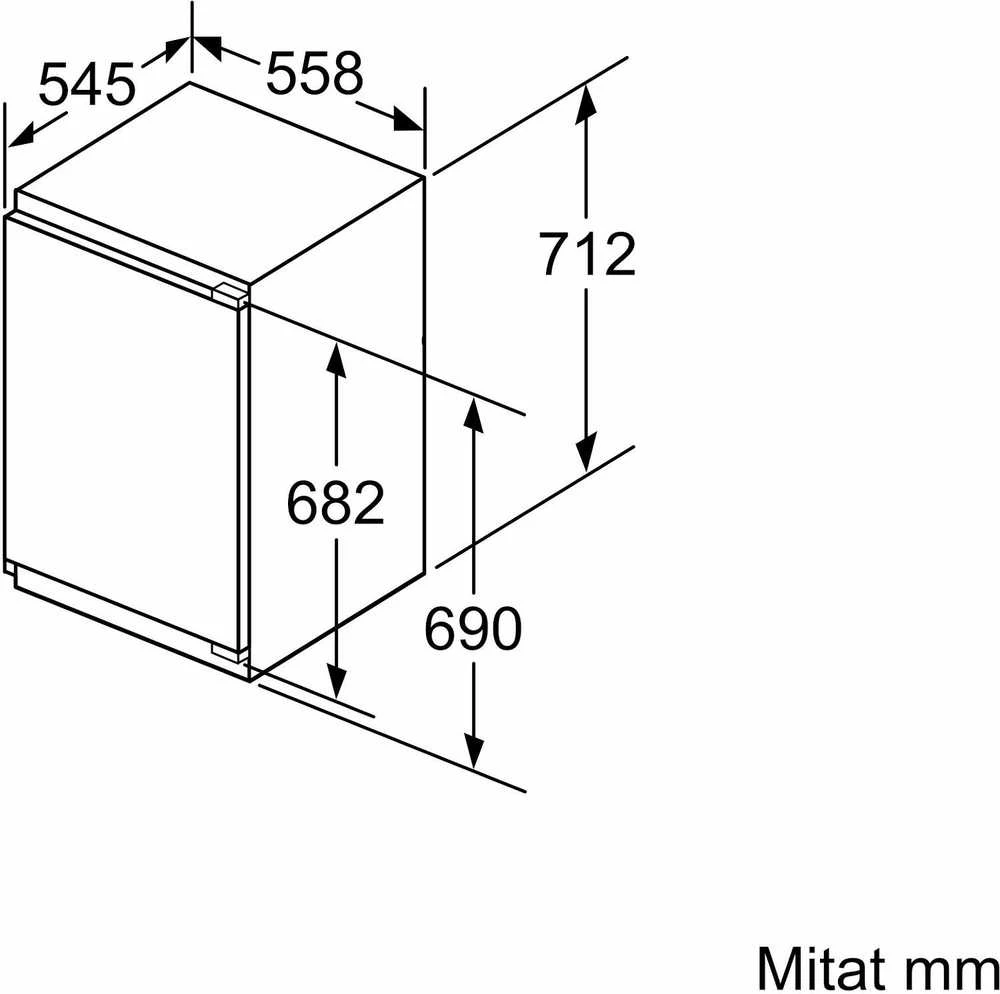 Bosch ‎GIV11AFE0 GIV11AFE0 Serija 4, Įmontuojamasis šaldiklis, 71.2 x 55.8 cm, plokščias vyris