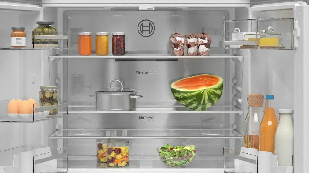 Bosch KFN96AXEA Serija 4, Prancūziško tipo apačioje montuojamas šaldiklis, 5 durų, 183 x 90.5 cm, Juodas šlifuotas plienas, atsparus pirštų atspaudams, Total No Frost