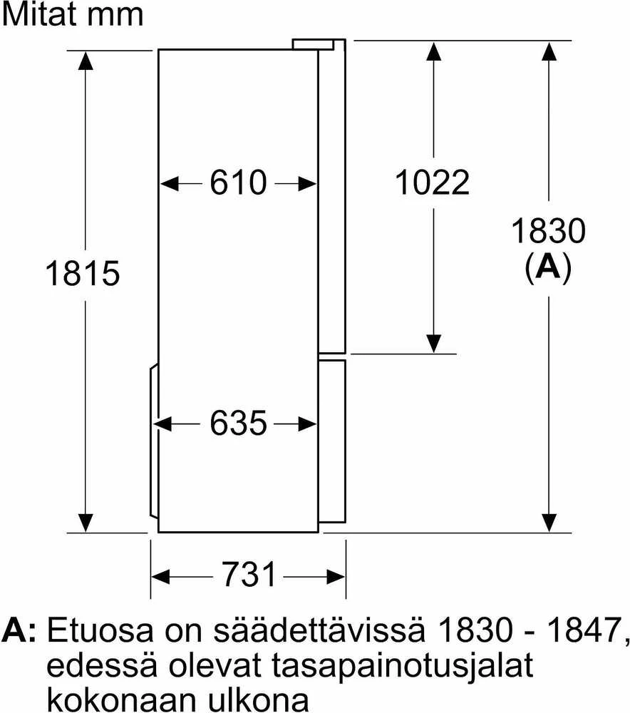 Bosch Serie 4 KFN96VPEA side-by-side šaldytuvas Freestanding 605 L E Nerūdijantis plienas