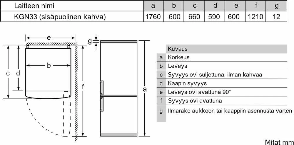 Šaldytuvas Bosch KGN33NWEB Serie 2 jääkaappipakastin, valkoinen
