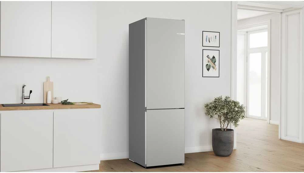 Bosch KGN392I1F Serija 4, Laisvai statomas šaldytuvas-šaldiklis su šaldiklio skyriumi apačioje, 203 x 60 cm, Nerūdijančio plieno