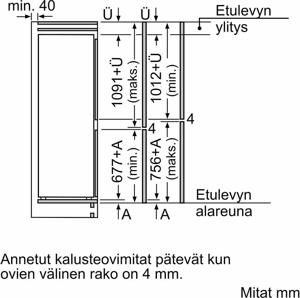 Įmontuojamasis šaldytuvas Bosch KIN86NSE0 NoFrost