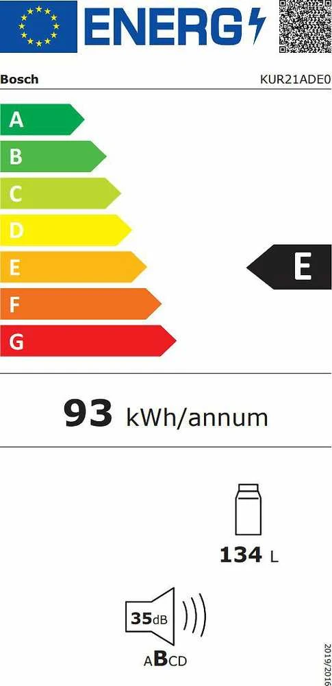Įmontuojamas šaldytuvas Bosch KUR21ADE0