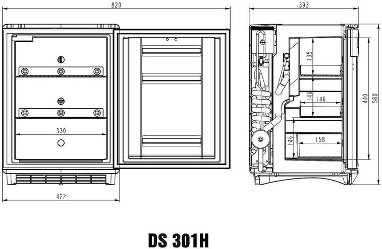 Šaldytuvas Dometic DS301H -lääkejääkaappi