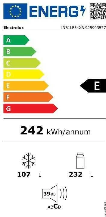 Šaldytuvas Electrolux LNB1LE34XR 500-sarjan jääkaappipakastin, teräs