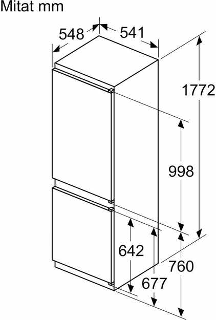 Šaldytuvas Siemens Siemens iQ300 KI86NVSE0, 260 L, No Frost (fridge), SN-ST, 4kg/24h, E, Fresh zone compartment