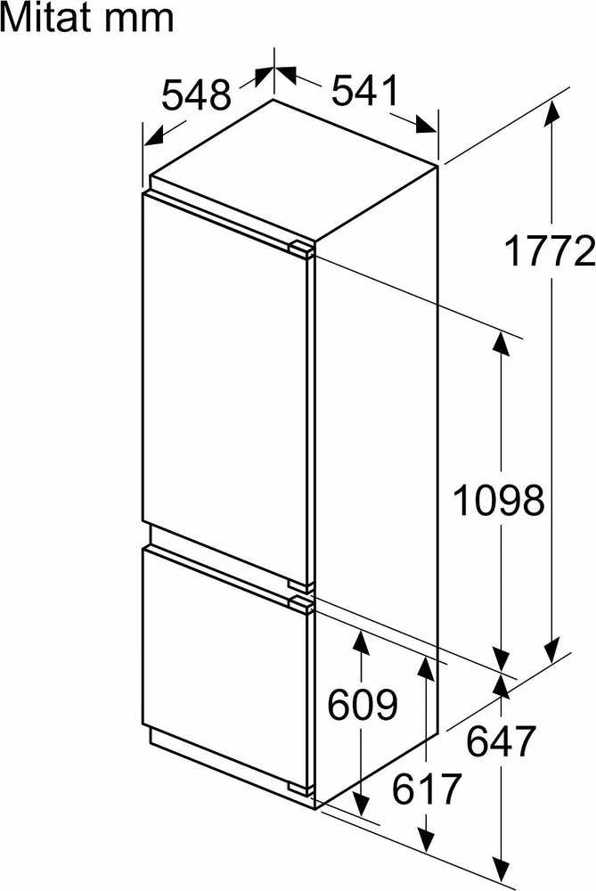 Šaldytuvas Siemens Siemens iQ300 KI87VVFE1, 270 L, SN-T, 35 dB, 3.2kg/24h, E, Baltas