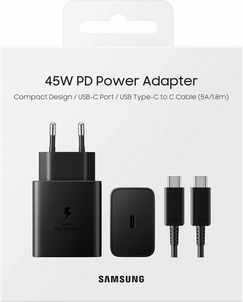 Samsung PD 45W Type-C sieninis pakrovėjas (su laidu) Juodas
